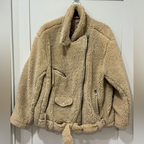 Free people so cozy slouchy teddy sherpa jacket coat - Picture 7 of 14